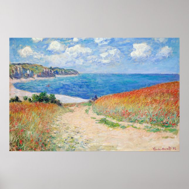 Claude Monet - Path in Wheat Fields at Pourville Poster (Front)