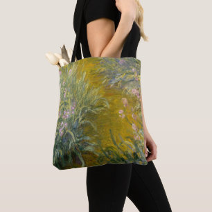 Claude Monet Path through the Irises Tote Bag