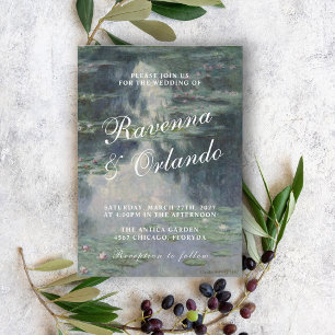 Claude Monet Pond with Water Lilies Wedding Invitation