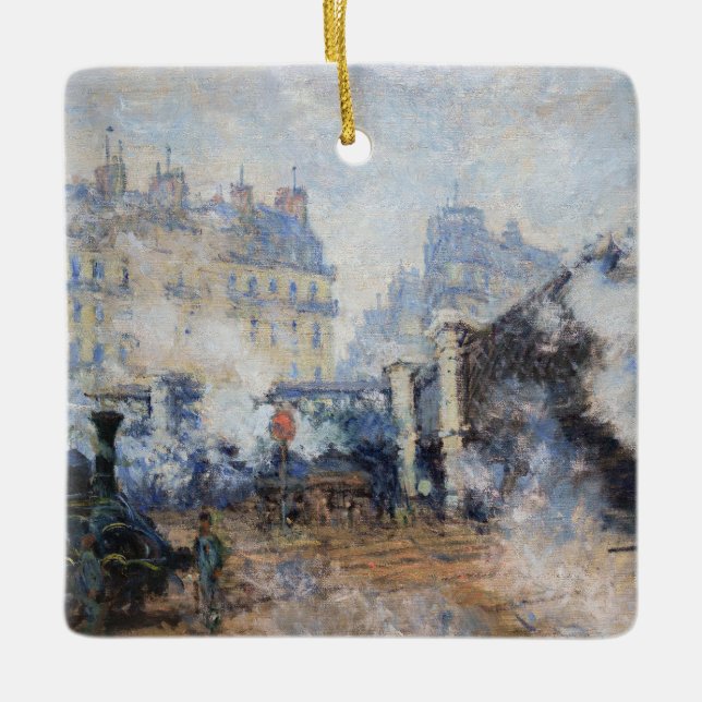 Claude Monet - Pont de l'Europe, Gare Saint-Lazare Ceramic Ornament (Front)