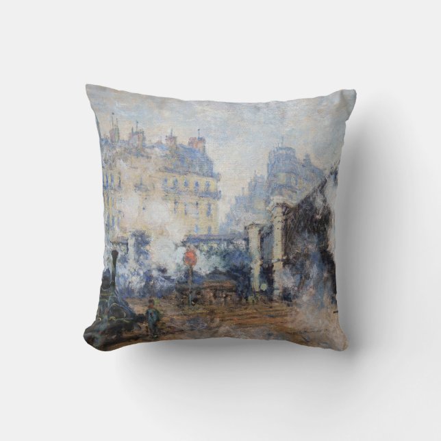 Claude Monet - Pont de l'Europe, Gare Saint-Lazare Cushion (Front)