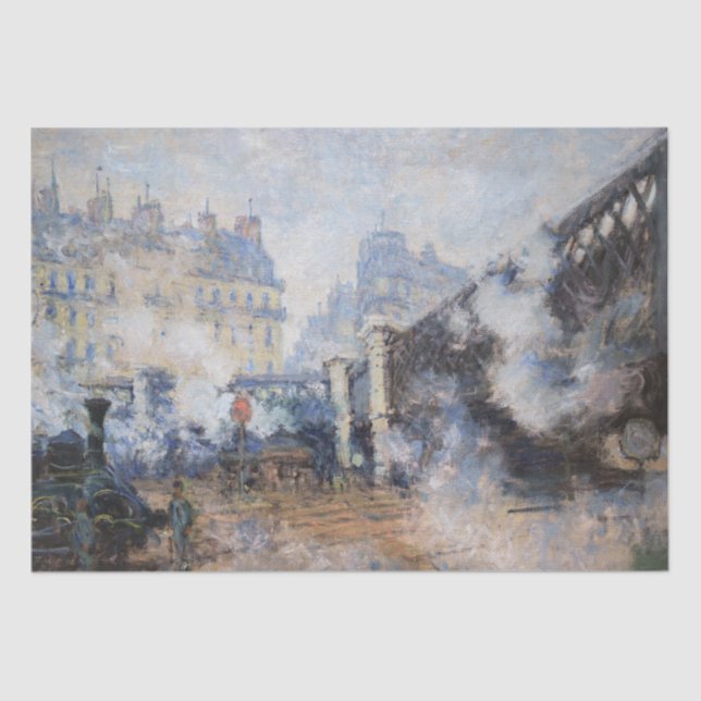 Claude Monet - Pont de l'Europe, Gare Saint-Lazare Tissue Paper (Front)