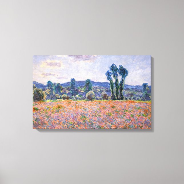 Claude Monet - Poppy Field 1890 (Giverny) Canvas Print (Front)