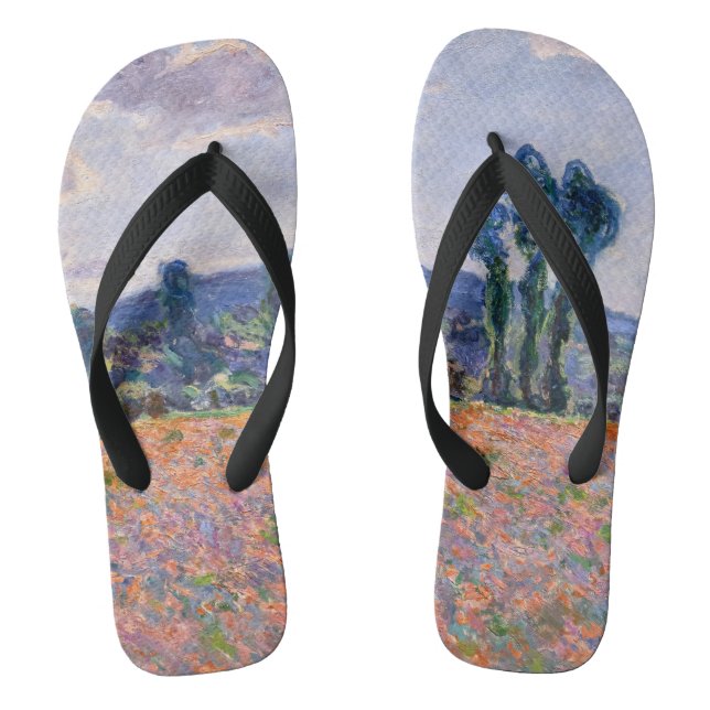 Claude Monet - Poppy Field 1890 (Giverny) Flip Flops (Footbed)