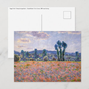 Claude Monet - Poppy Field 1890 (Giverny) Postcard