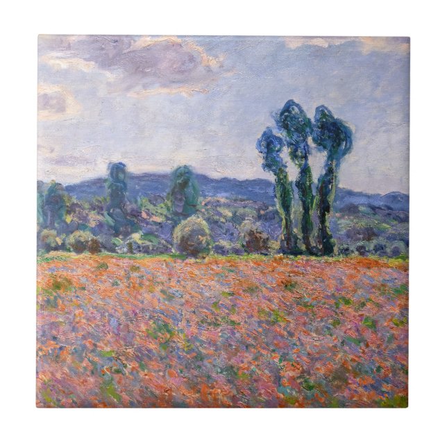 Claude Monet - Poppy Field 1890 (Giverny) Tile (Front)