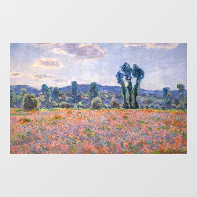 Claude Monet - Poppy Field 1890 (Giverny) Window Cling (Sheet)