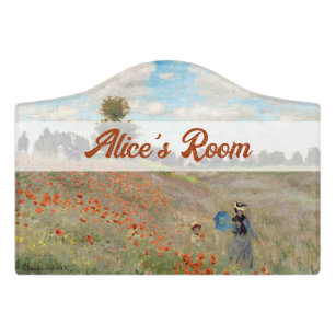 Claude Monet - Poppy Field Door Sign