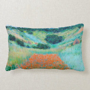 Claude Monet Poppy field in a hole near giverny Lumbar Cushion