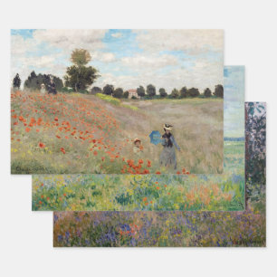 Claude Monet - Poppy Field Masterpieces Selection Wrapping Paper Sheet