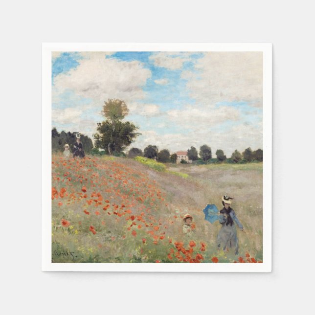 Claude Monet - Poppy Field Napkin (Front)