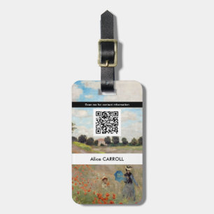 Claude Monet - Poppy Field - QR Code Luggage Tag