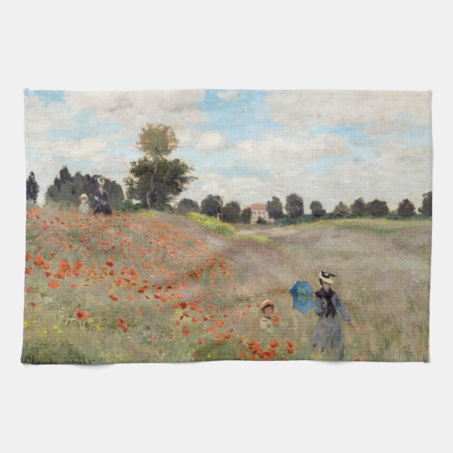 Claude Monet - Poppy Field Tea Towel (Horizontal)