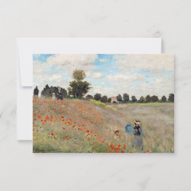 Claude Monet - Poppy Field Thank You Card (Front)
