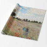 Claude Monet - Poppy Field Wrapping Paper<br><div class="desc">Poppy Field / Wild Poppies,  near Argenteuil / Les Coquelicots - Claude Monet in 1873</div>