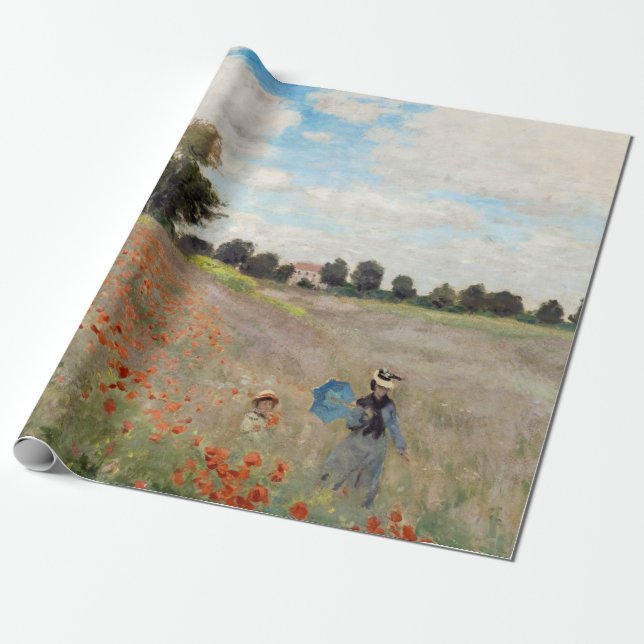Claude Monet - Poppy Field Wrapping Paper (Unrolled)