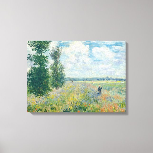 Claude Monet - Poppy Fields near Argenteuil (1875) Canvas Print (Front)