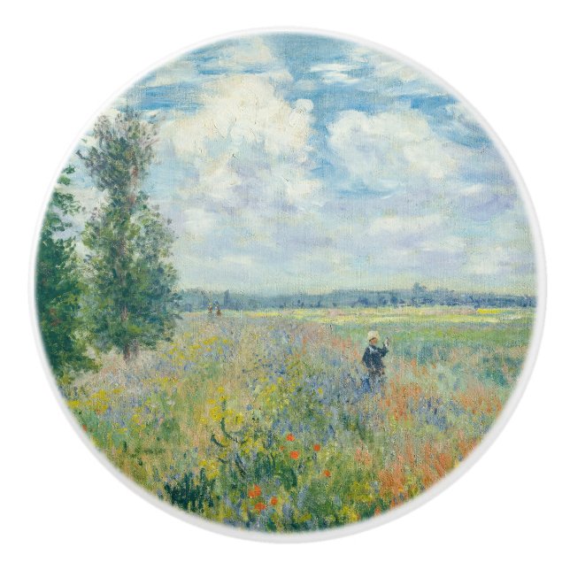 Claude Monet - Poppy Fields near Argenteuil (1875) Ceramic Knob (Front)