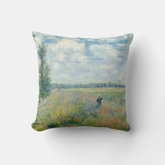 Claude Monet - Poppy Fields near Argenteuil (1875) Cushion (Front)
