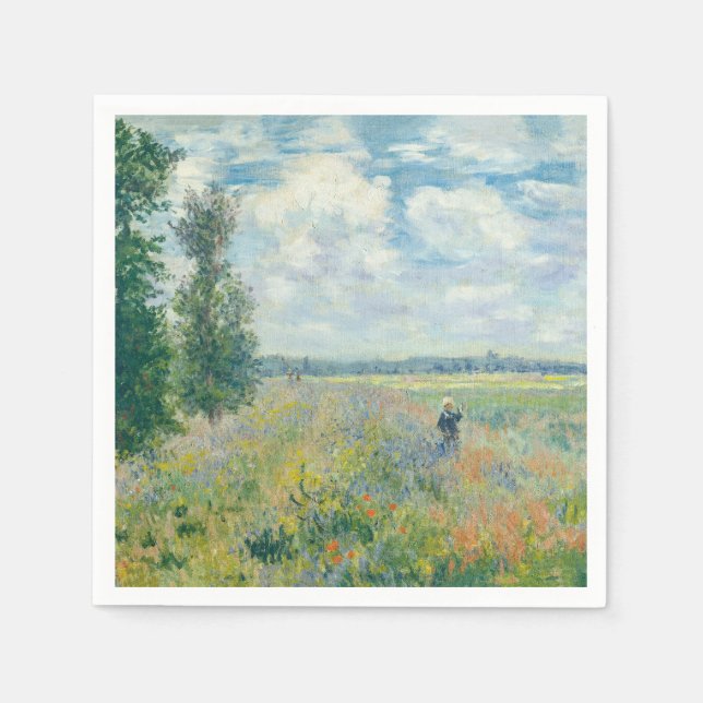 Claude Monet - Poppy Fields near Argenteuil (1875) Napkin (Front)