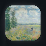 Claude Monet - Poppy Fields near Argenteuil (1875) Paper Plate<br><div class="desc">Poppy Fields near Argenteuil - Claude Monet,  Oil on canvas,  1875</div>