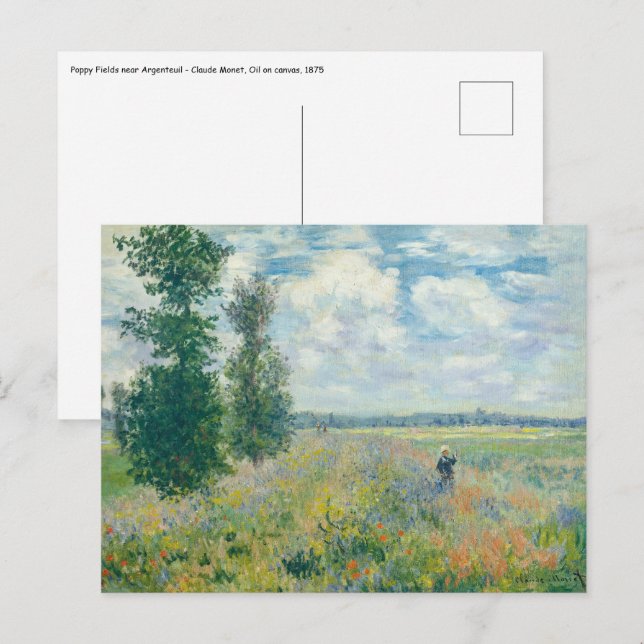 Claude Monet - Poppy Fields near Argenteuil (1875) Postcard (Front/Back)