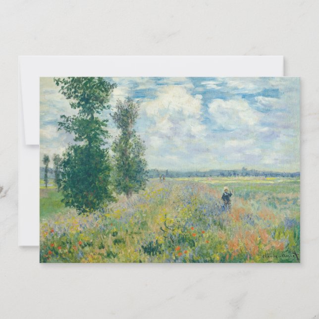 Claude Monet - Poppy Fields near Argenteuil (1875) Thank You Card (Front)