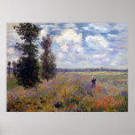 Claude Monet Poppy Fields near Argenteuil Poster<br><div class="desc">Poppy fields near Argenteuil as painted by Claude Monet.</div>