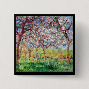 Claude Monet Printemps a Giverny 15 Cm Square Badge