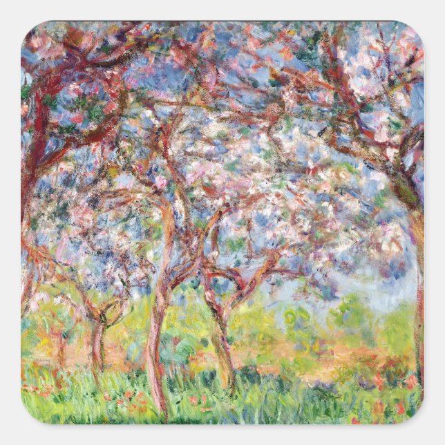 Claude Monet | Printemps a Giverny, 1903 Square Sticker (Front)