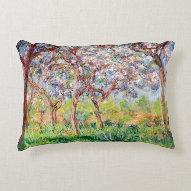 Claude Monet | Printemps a Giverny Decorative Cushion (Front)