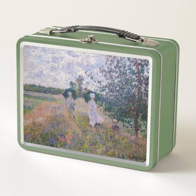 Claude Monet - Promenade near Argenteuil Metal Lunch Box (Front)