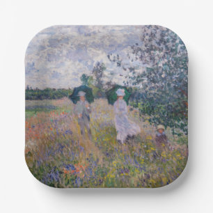 Claude Monet - Promenade near Argenteuil Paper Plate
