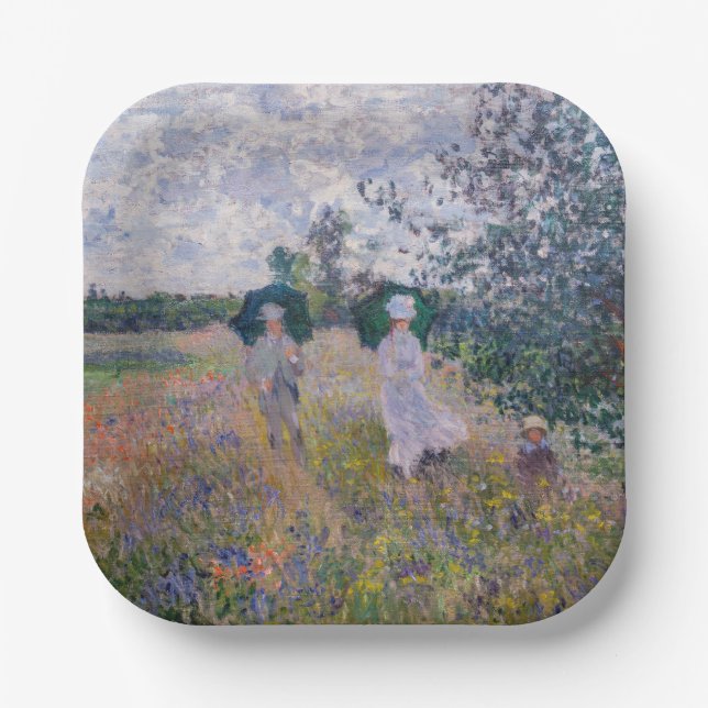 Claude Monet - Promenade near Argenteuil Paper Plate (Front)