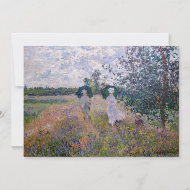 Claude Monet - Promenade near Argenteuil Thank You Card (Front)