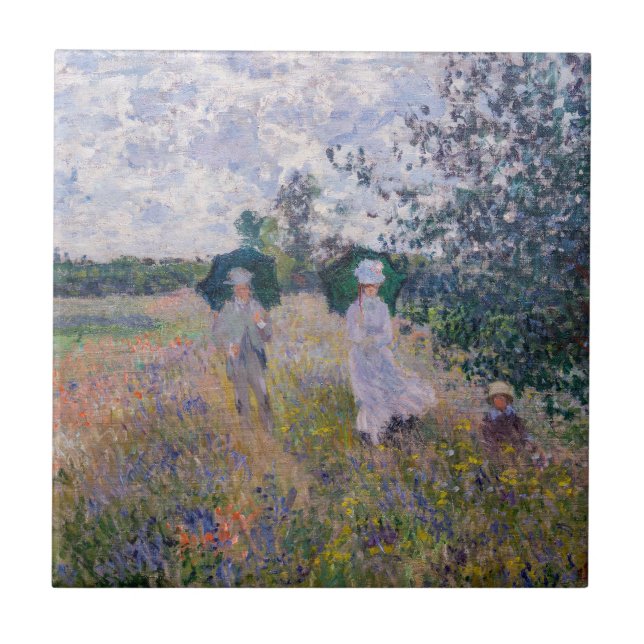 Claude Monet - Promenade near Argenteuil Tile (Front)
