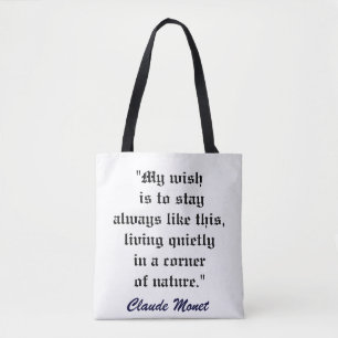 CLAUDE MONET QUOTE artbag Tote Bag