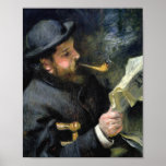 Claude Monet Reading - Pierre Auguste Renoir Poster<br><div class="desc">Claude Monet Reading - Pierre Auguste Renoir</div>