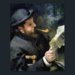 Claude Monet Reading - Pierre Auguste Renoir Poster<br><div class="desc">Claude Monet Reading - Pierre Auguste Renoir</div>