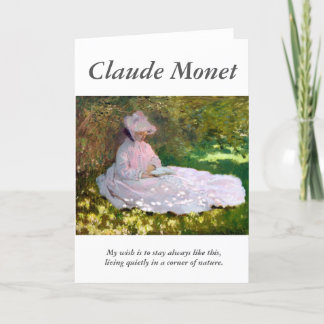 Claude Monet Reading Woman Springtime Artist Quote Card