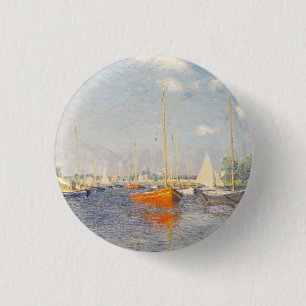 Claude Monet. Red Boats, Argenteuil 3 Cm Round Badge