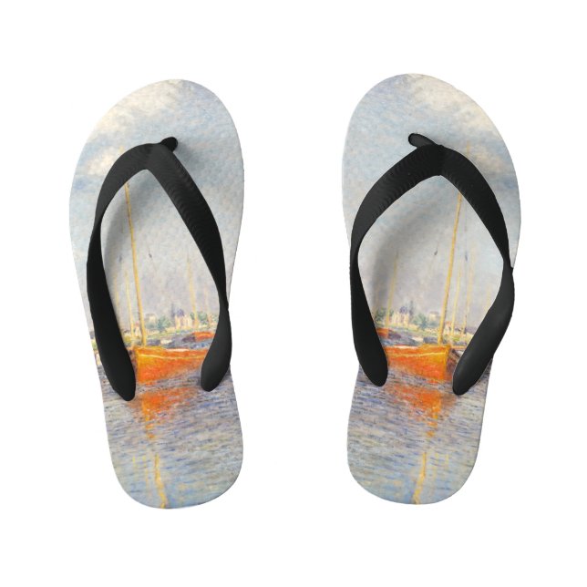 Claude Monet. Red Boats, Argenteuil Kid's Flip Flops (Footbed)
