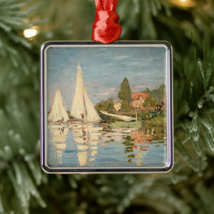 Claude Monet Regatta at Argenteuil, c.1872 Metal Tree Decoration