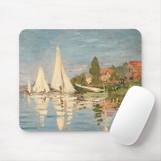 Claude Monet | Regatta at Argenteuil, c.1872 Mouse Mat (With Mouse)