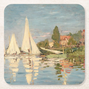 Claude Monet   Regatta at Argenteuil, c.1872 Square Paper Coaster