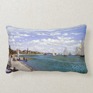 Claude Monet Regatta at Sainte-Adresse Lumbar Cushion