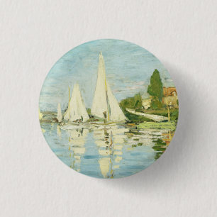 Claude Monet. Regattas at Argenteuil   3 Cm Round Badge
