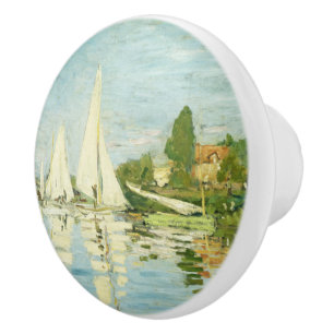 Claude Monet. Regattas at Argenteuil Ceramic Knob