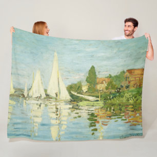 Claude Monet. Regattas at Argenteuil Fleece Blanket