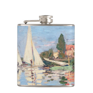 Claude Monet - Regattas at Argenteuil Hip Flask